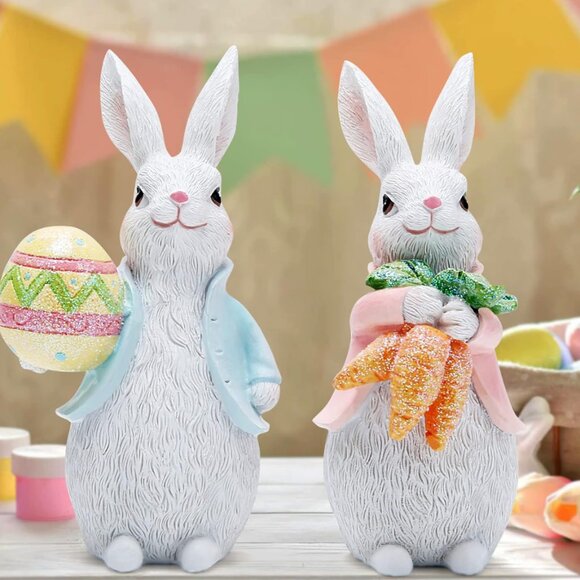 🐰🐰 Set of 2 Easter Bunny Figurines – Charming Spring & Holiday Décor! 🌸 - Picture 5 of 5
